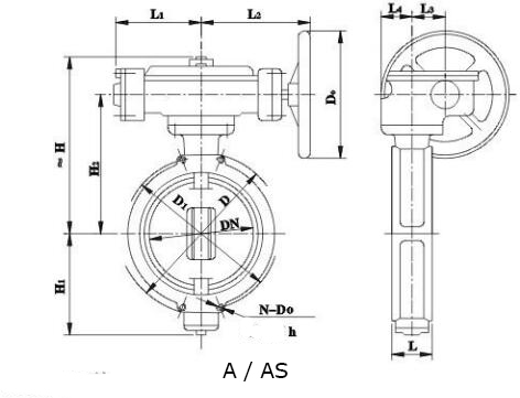 Drawing of GB T3037 Marine Double-eccentric Center Butterfly Valve.jpeg